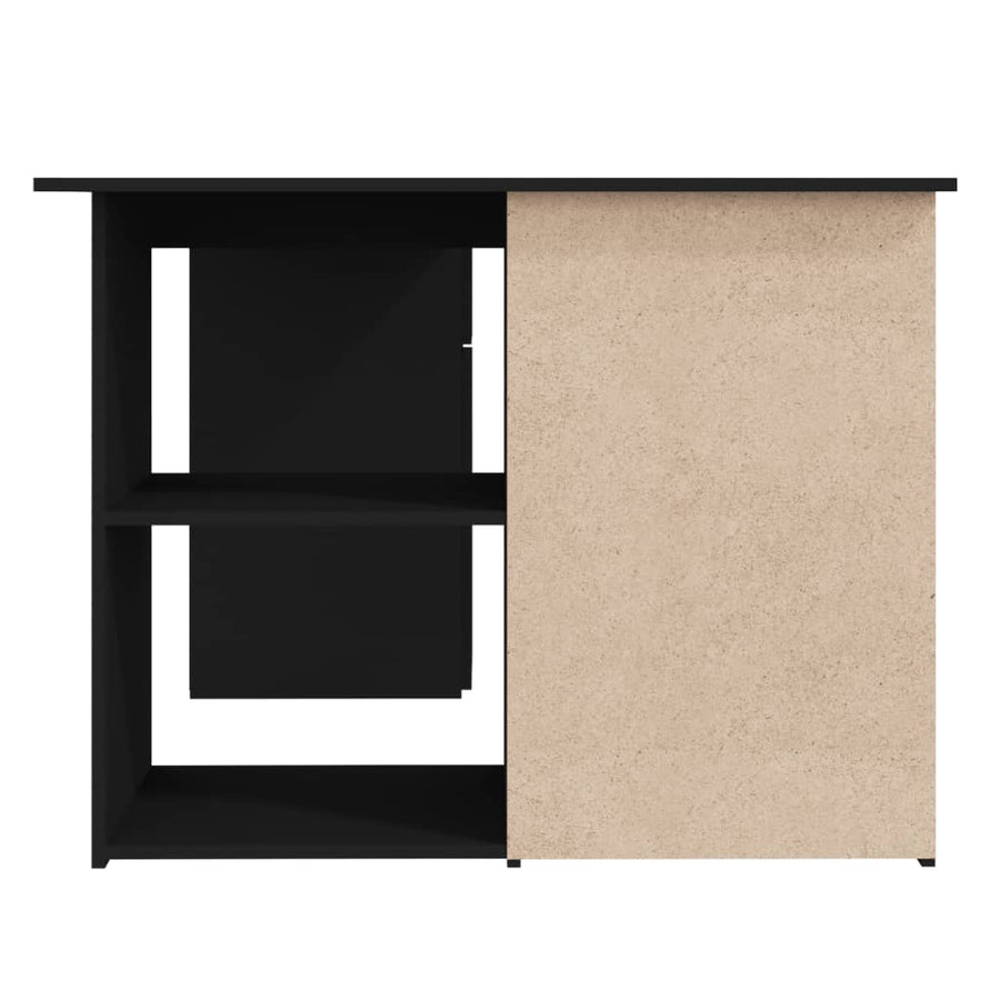 Hoekbureau 145X100X76 Cm Bewerkt Hout Zwart