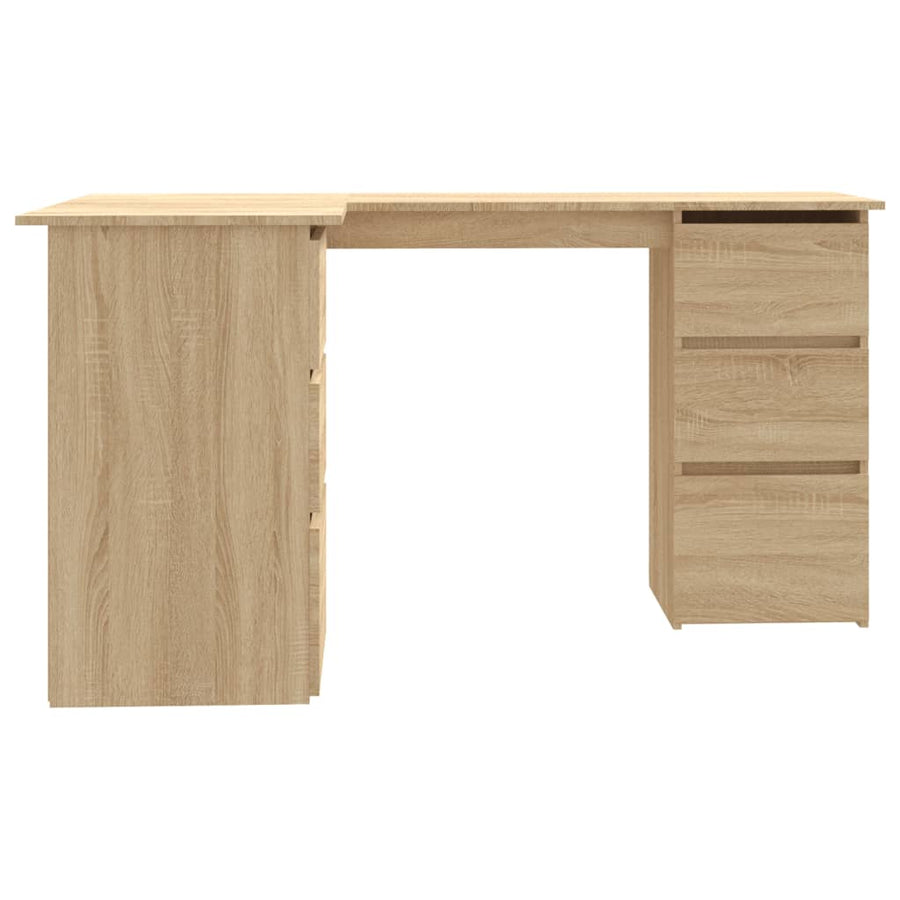 Hoekbureau 145X100X76 Cm Bewerkt Hout Kleurig Sonoma eiken