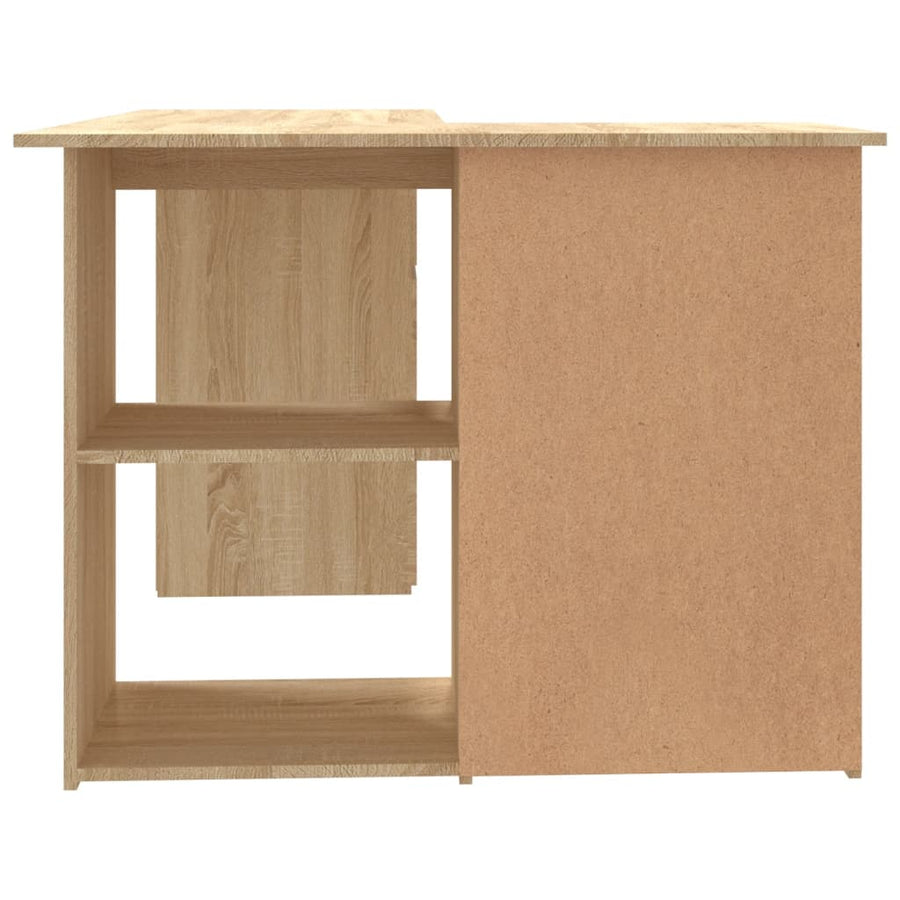 Hoekbureau 145X100X76 Cm Bewerkt Hout Kleurig Sonoma eiken