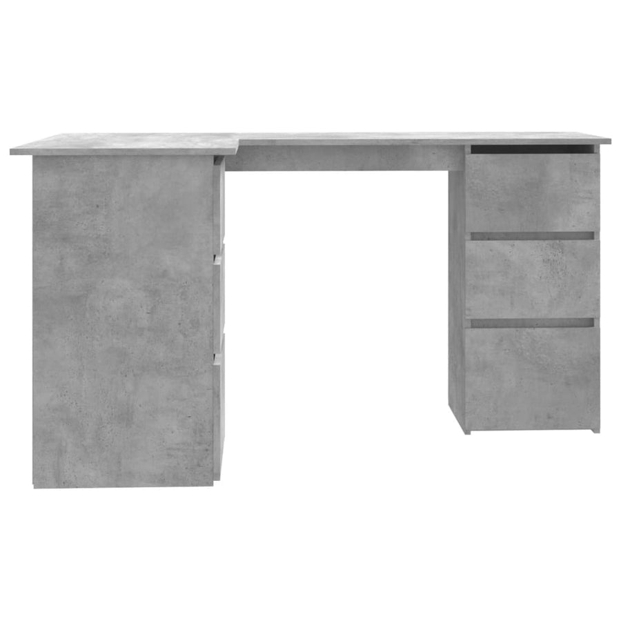 Hoekbureau 145x100x76 cm bewerkt hout betongrijs Betongrijs