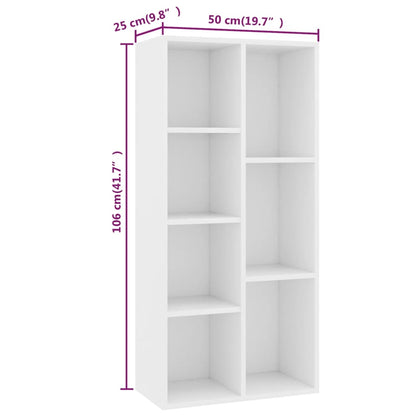 Boekenkast 50X25X06 Cm Bewerkt Hout Wit