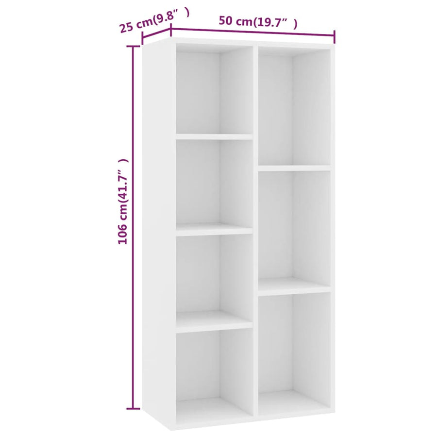 Boekenkast 50X25X06 Cm Bewerkt Hout Wit