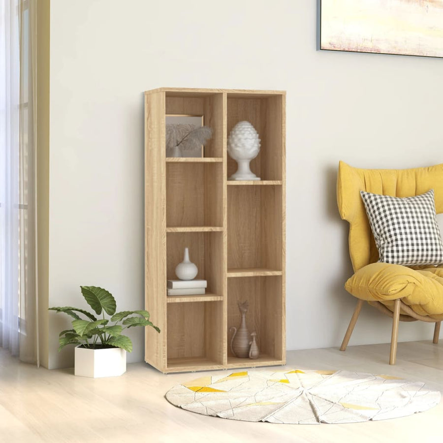 Boekenkast 50X25X06 Cm Bewerkt Hout Kleurig Sonoma eiken