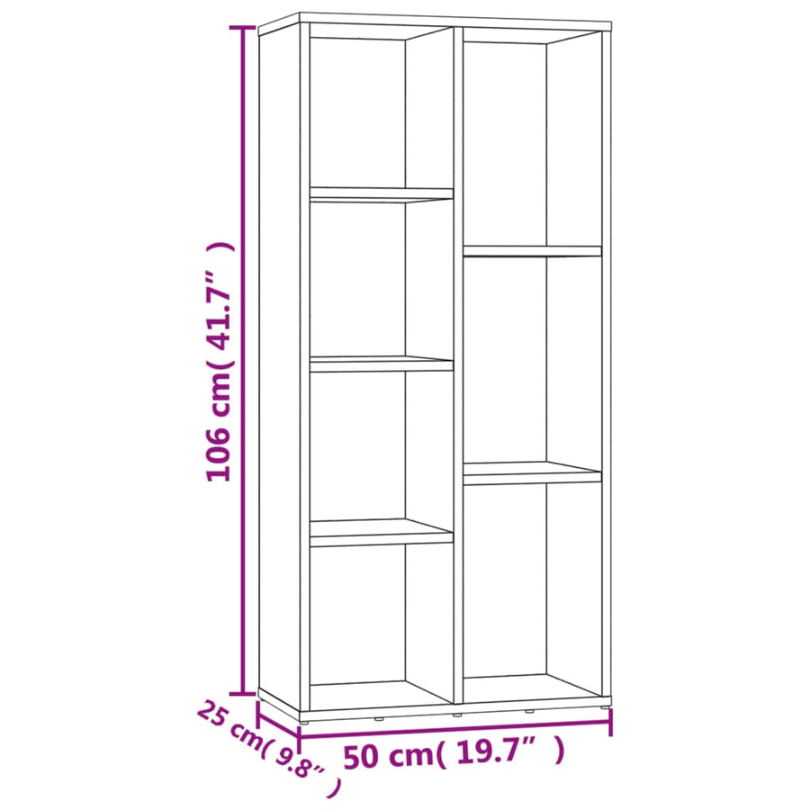 Boekenkast 50X25X06 Cm Spaanplaat Betongrijs