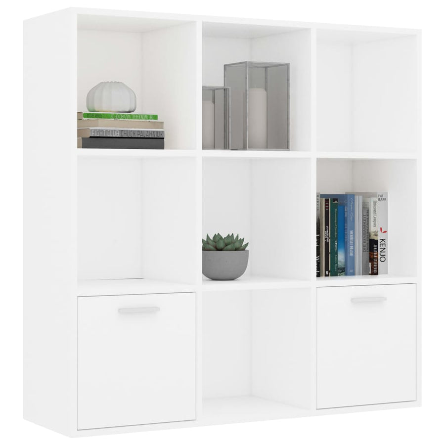 Boekenkast 98x30x98 cm bewerkt hout wit