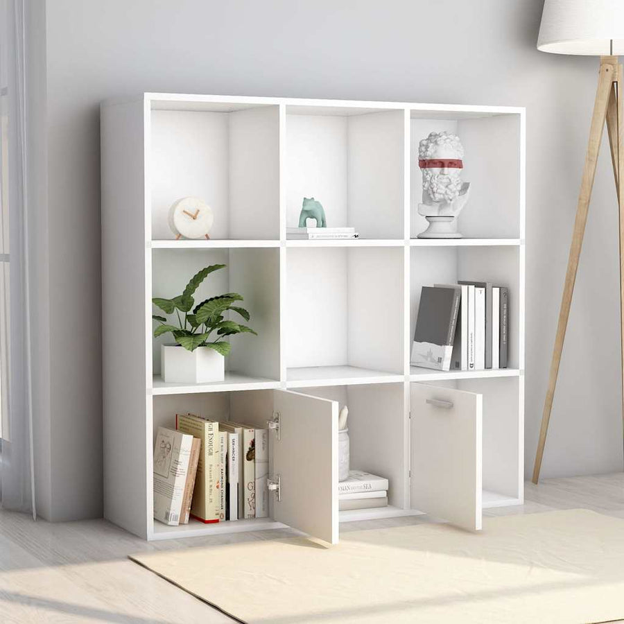 Boekenkast 98x30x98 cm bewerkt hout wit