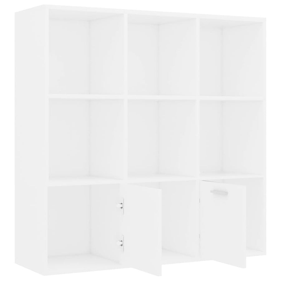 Boekenkast 98x30x98 cm bewerkt hout wit