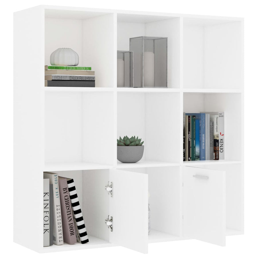 Boekenkast 98x30x98 cm bewerkt hout wit