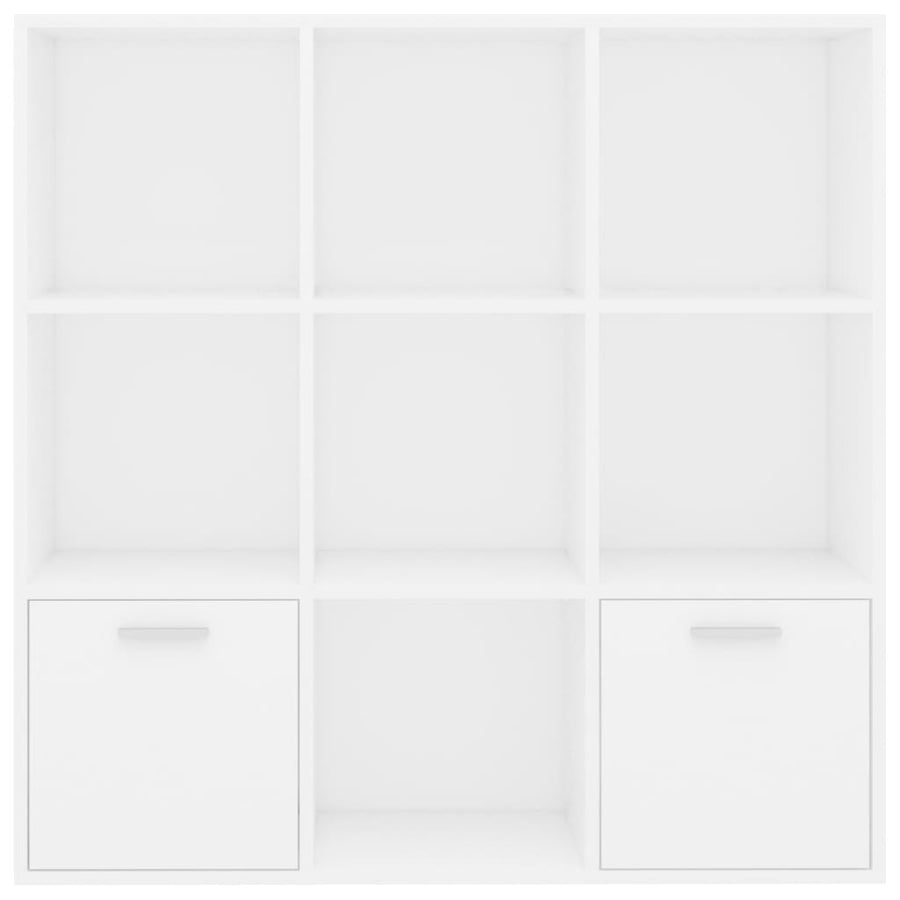 Boekenkast 98x30x98 cm bewerkt hout wit