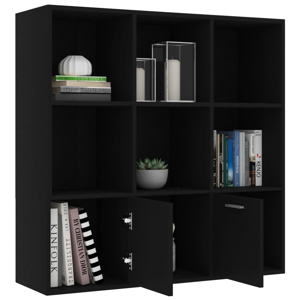 Boekenkast 98X30X98 Cm Spaanplaat Zwart