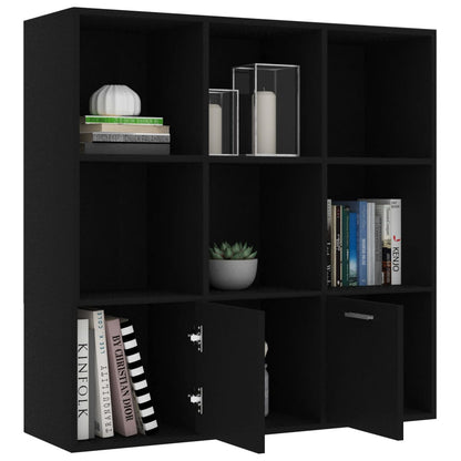 Boekenkast 98X30X98 Cm Spaanplaat Zwart