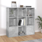 Bookcase 98x30x98 cm engineered wood concrete grey