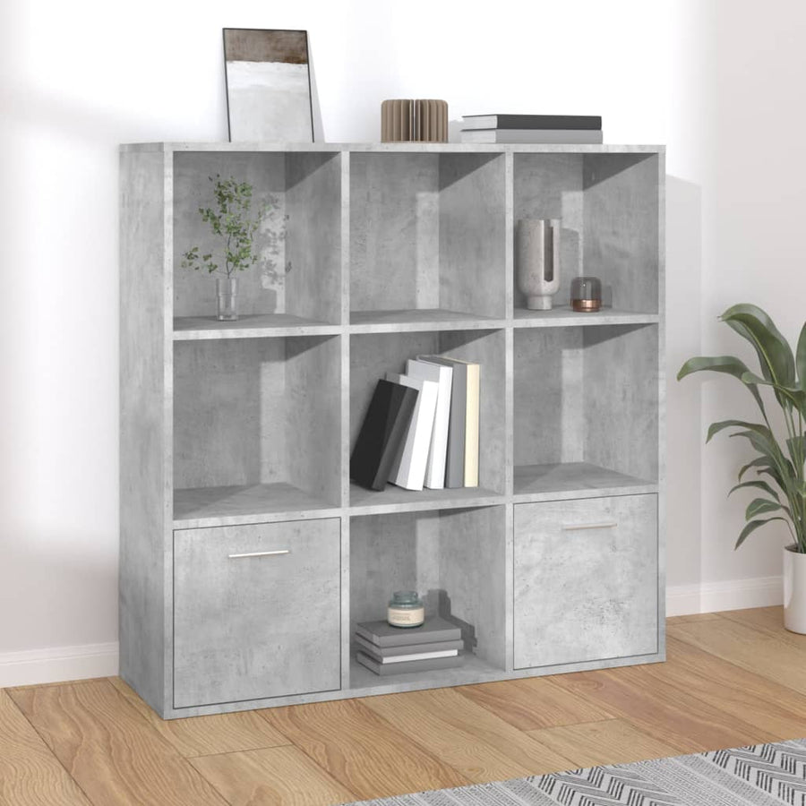 Boekenkast 98X30X98 Cm Spaanplaat Betongrijs