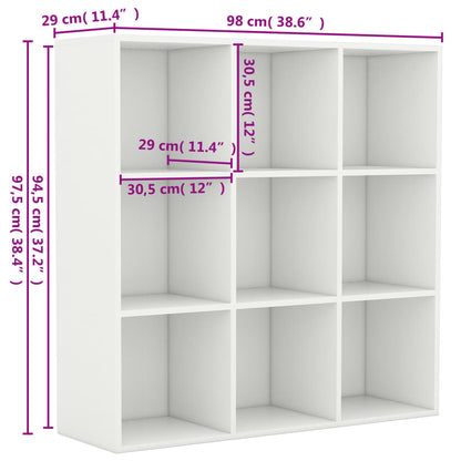 Boekenkast 98X29X97,5 Cm Bewerkt Hout Wit