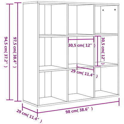 Boekenkast 98X29X97,5 Cm Bewerkt Hout Kleurig Sonoma eiken