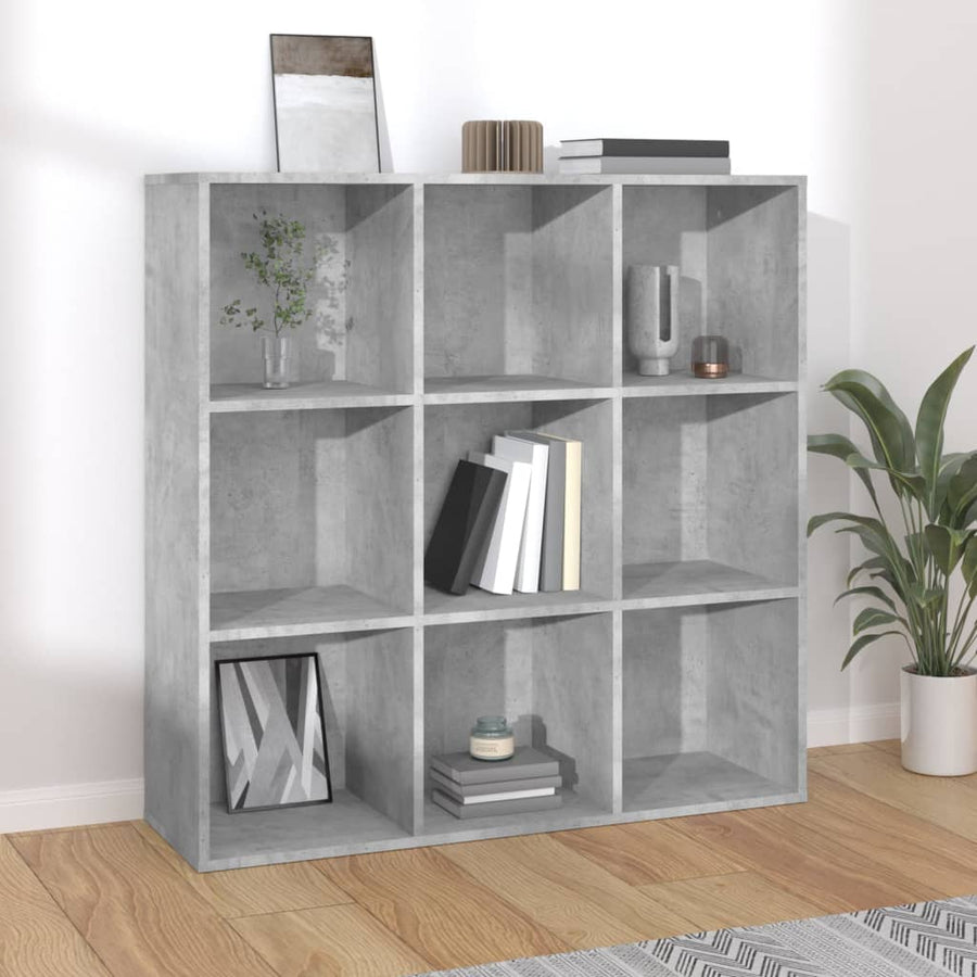 Boekenkast 98X29X97,5 Cm Bewerkt Hout Betongrijs