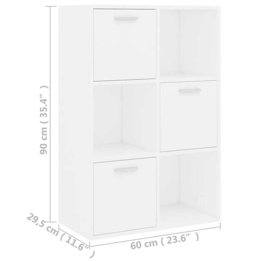 Opbergkast 60x29,5x90 cm bewerkt hout wit Wit