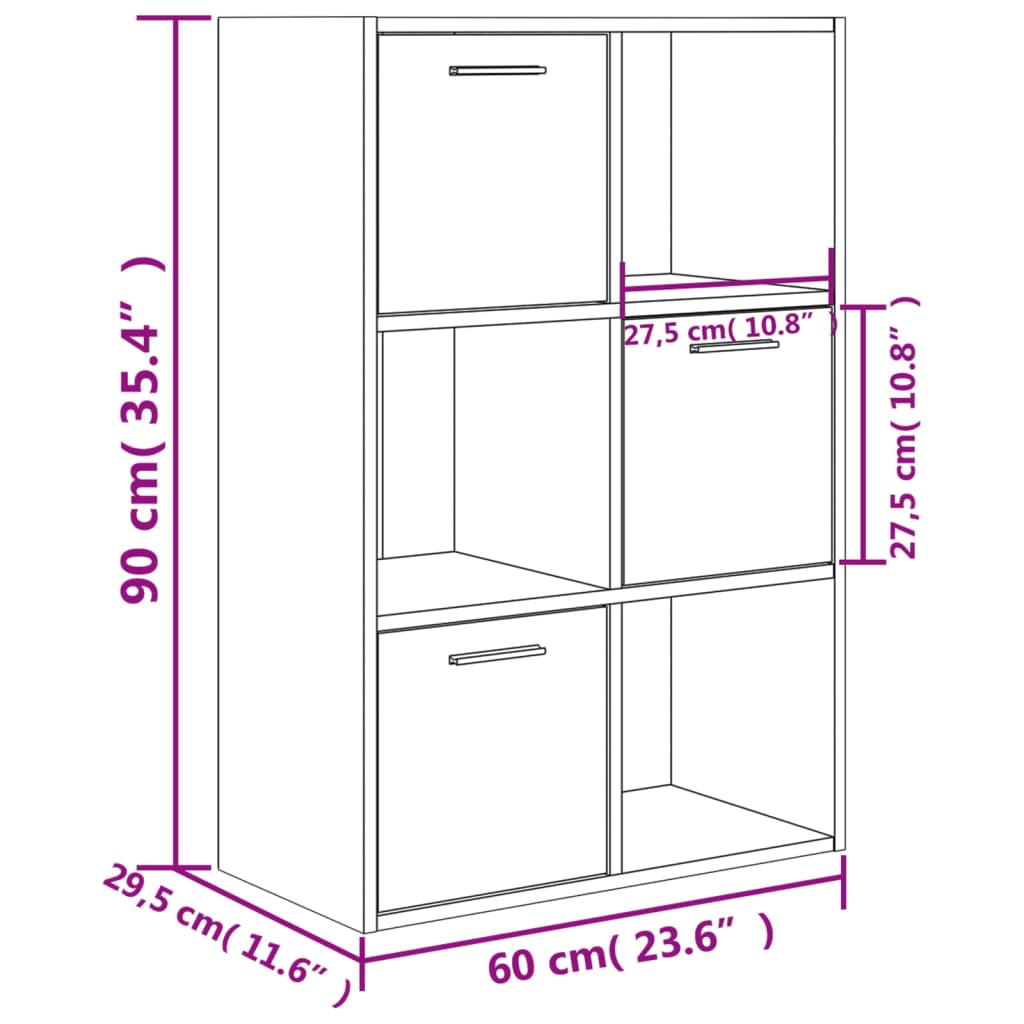 Opbergkast 60x29,5x90 cm bewerkt hout sonoma eikenkleurig Sonoma eiken