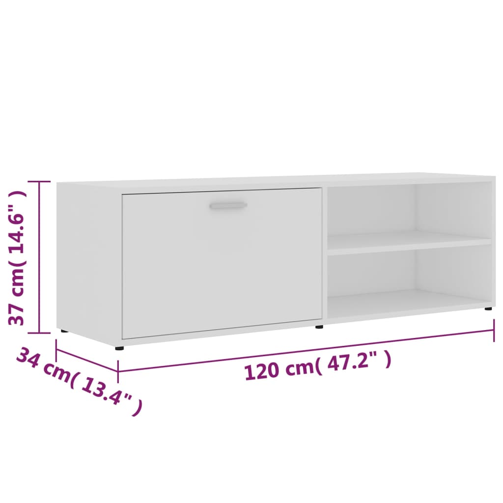Tv-Meubel 20X34X37 Cm Bewerkt Hout Wit