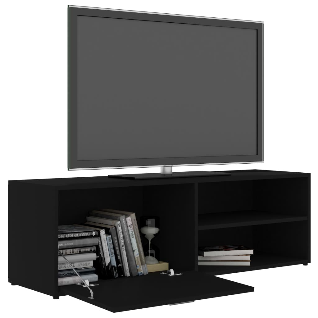 Tv-meubel 120x34x37 cm bewerkt hout zwart Zwart