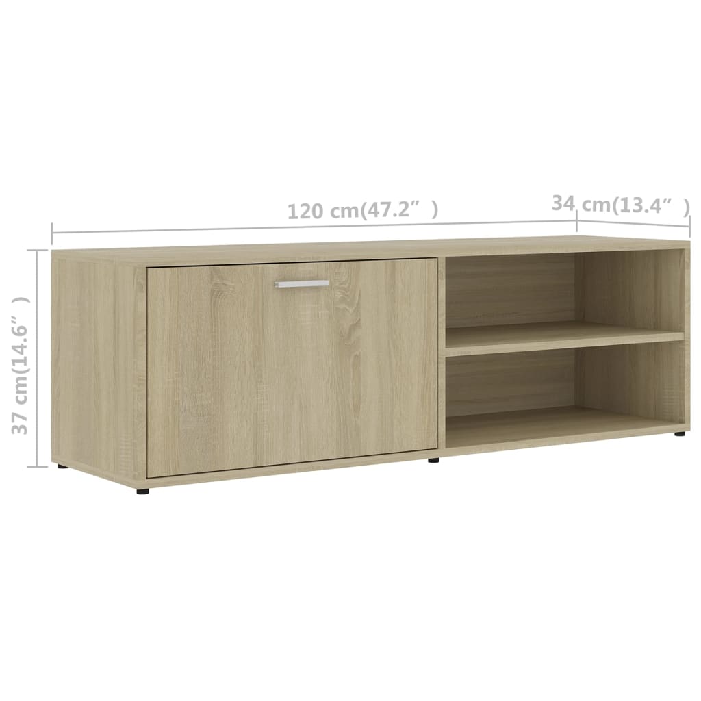 Tv-meubel 120x34x37 cm bewerkt hout sonoma eikenkleurig Sonoma eiken
