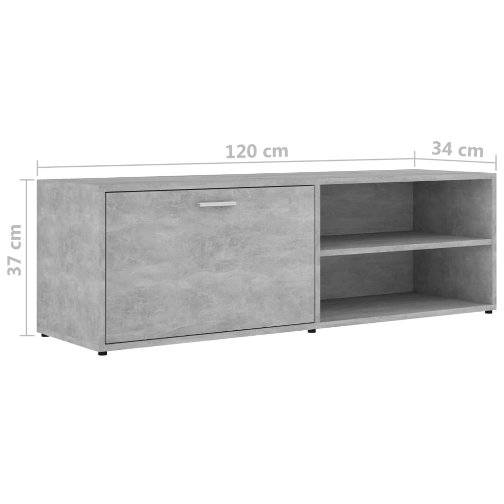 Tv-Meubel 20X34X37 Cm Bewerkt Hout Betongrijs