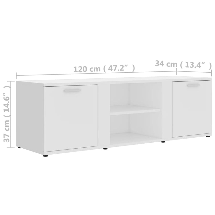 Tv-Meubel 20X34X37 Cm Bewerkt Hout Wit