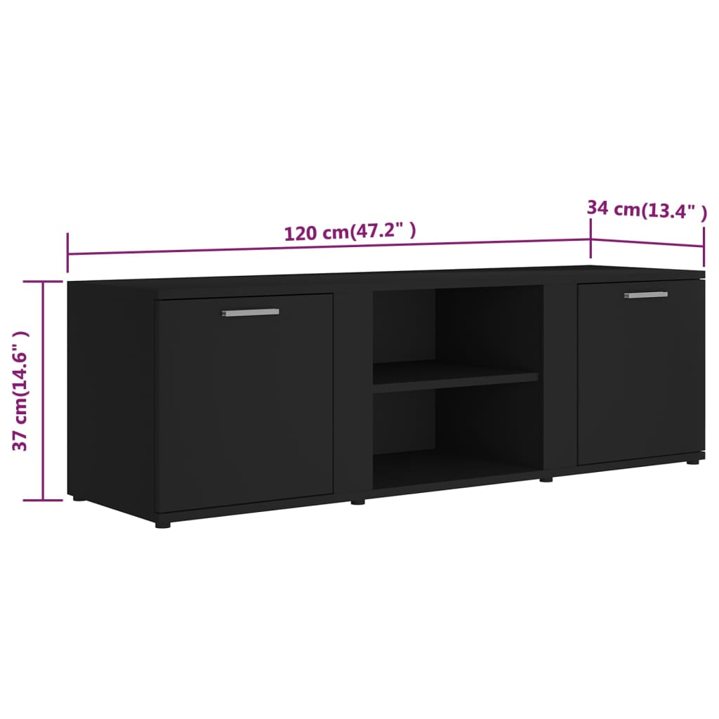 Tv-Meubel 20X34X37 Cm Bewerkt Hout Zwart