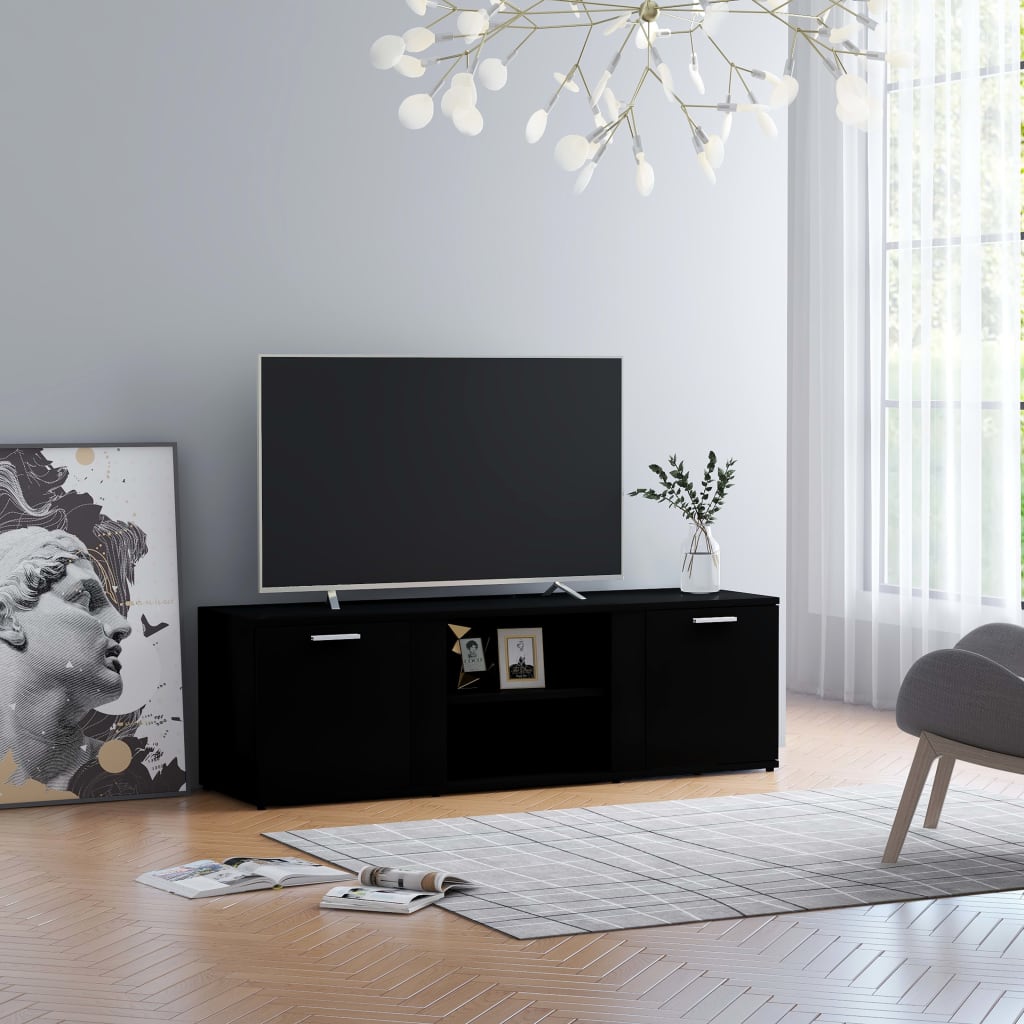 Tv-Meubel 20X34X37 Cm Bewerkt Hout Zwart