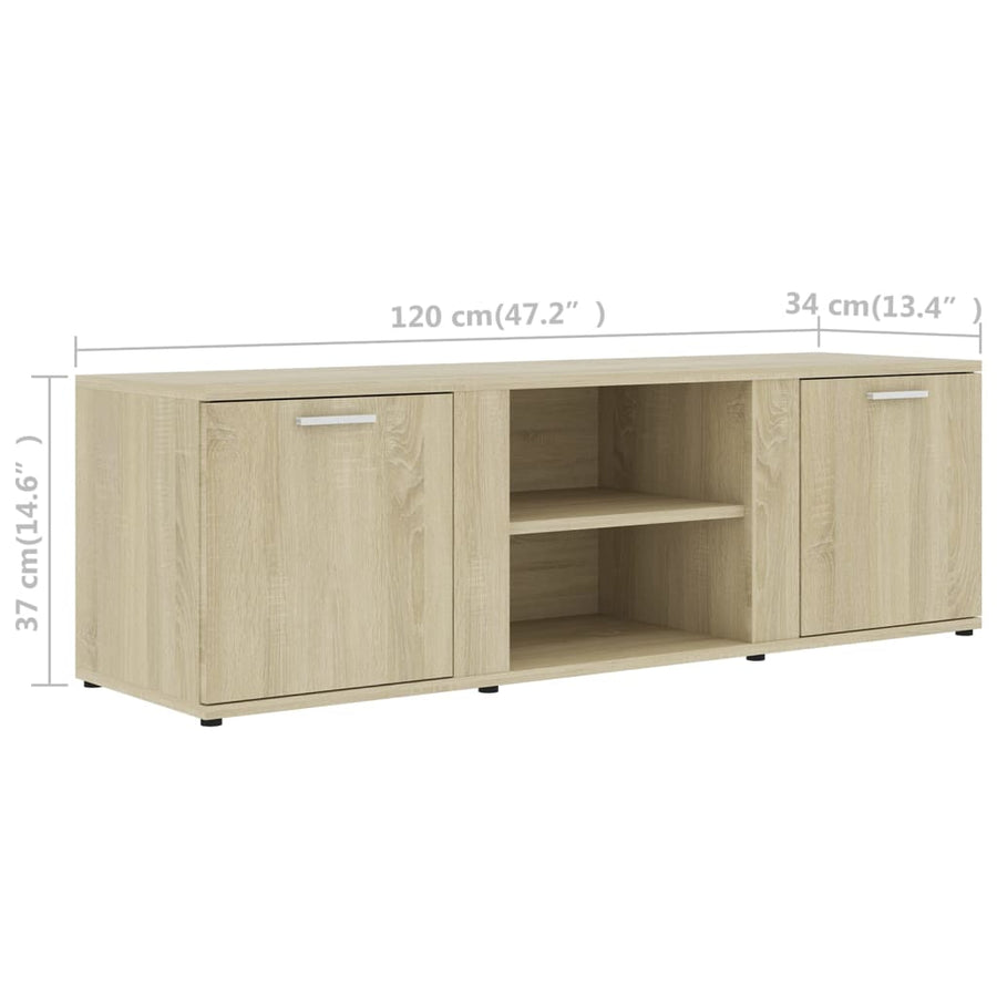 Tv-Meubel 20X34X37 Cm Bewerkt Hout Kleurig Sonoma eiken