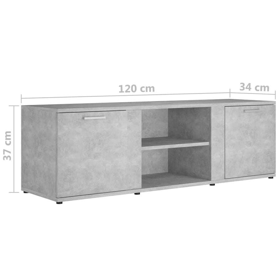 Tv-Meubel 20X34X37 Cm Bewerkt Hout Betongrijs