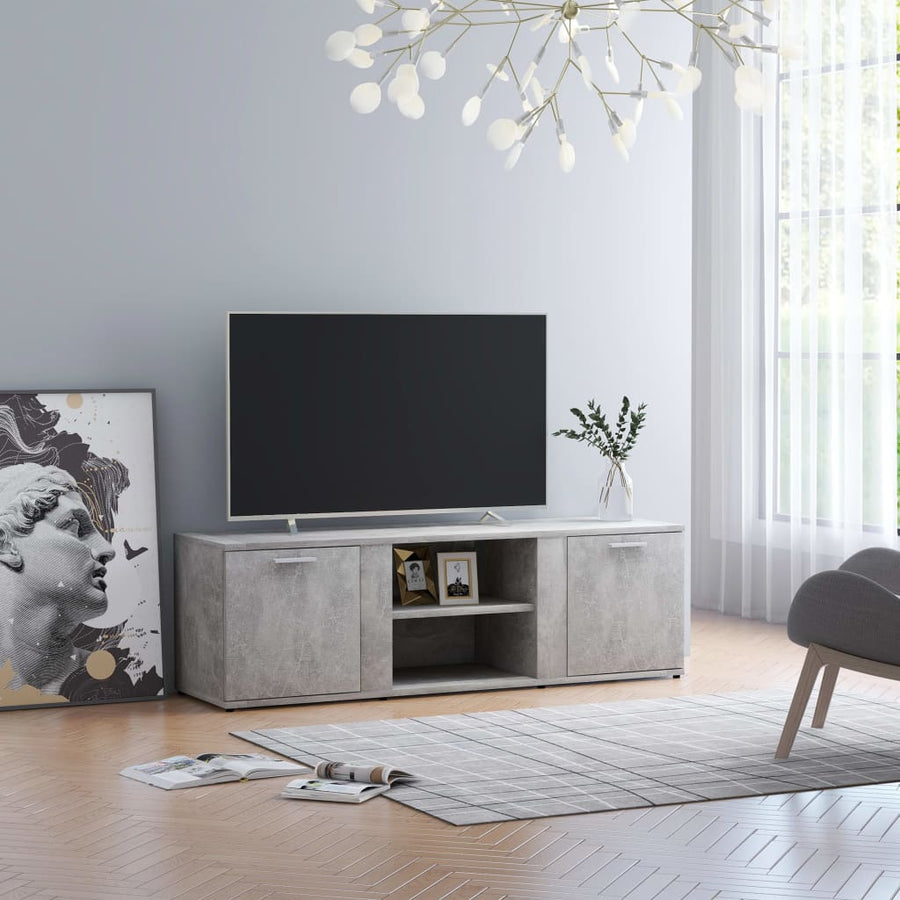 Tv-Meubel 20X34X37 Cm Bewerkt Hout Betongrijs