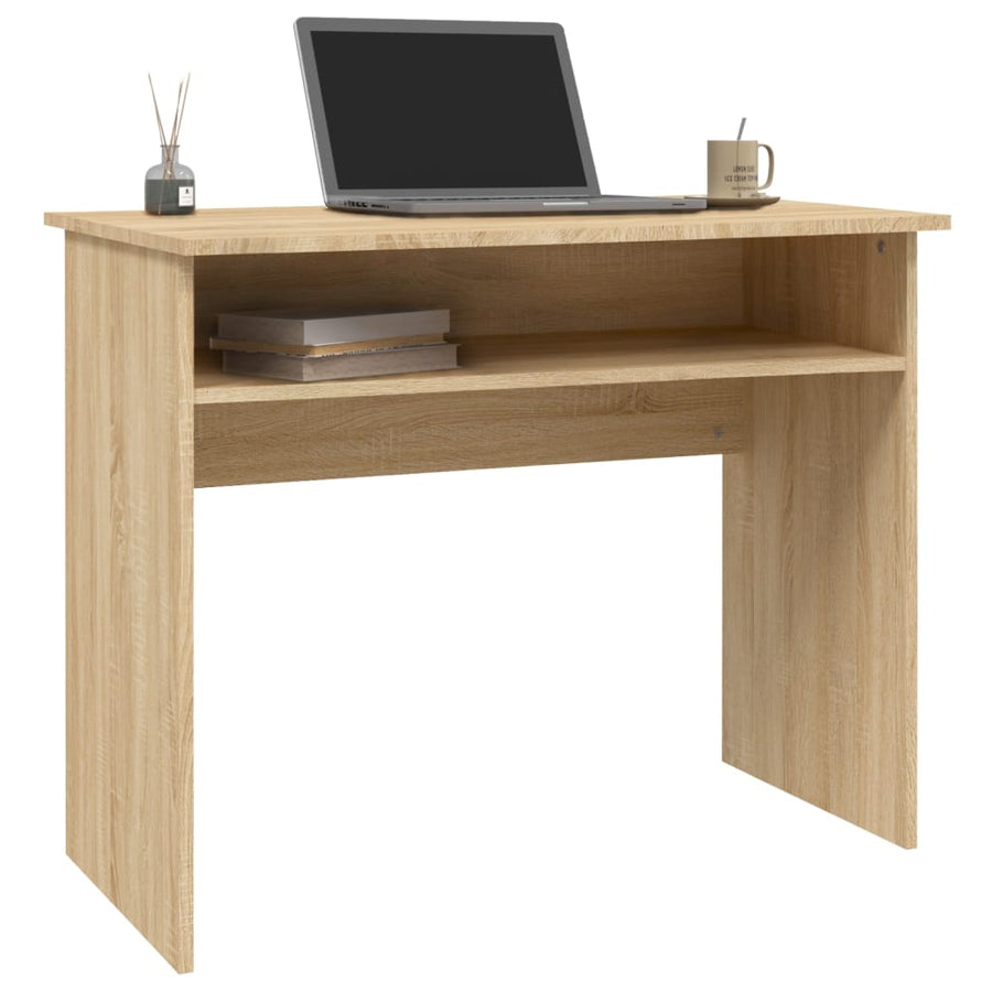 Bureau 90X50X74 Cm Bewerkt Hout Kleurig Sonoma eiken