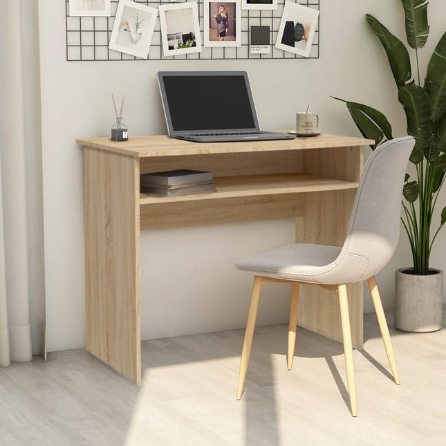 Bureau 90X50X74 Cm Bewerkt Hout Kleurig Sonoma eiken