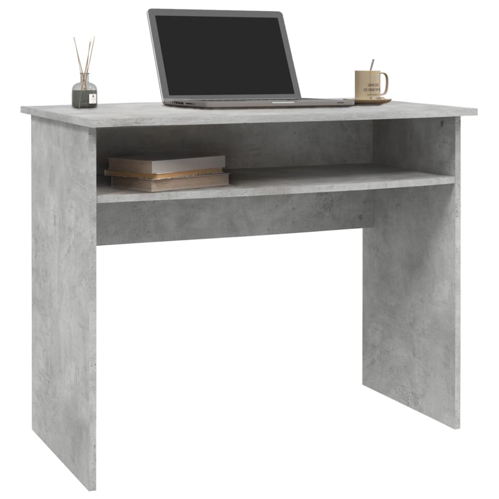 Bureau 90X50X74 Cm Bewerkt Hout Betongrijs