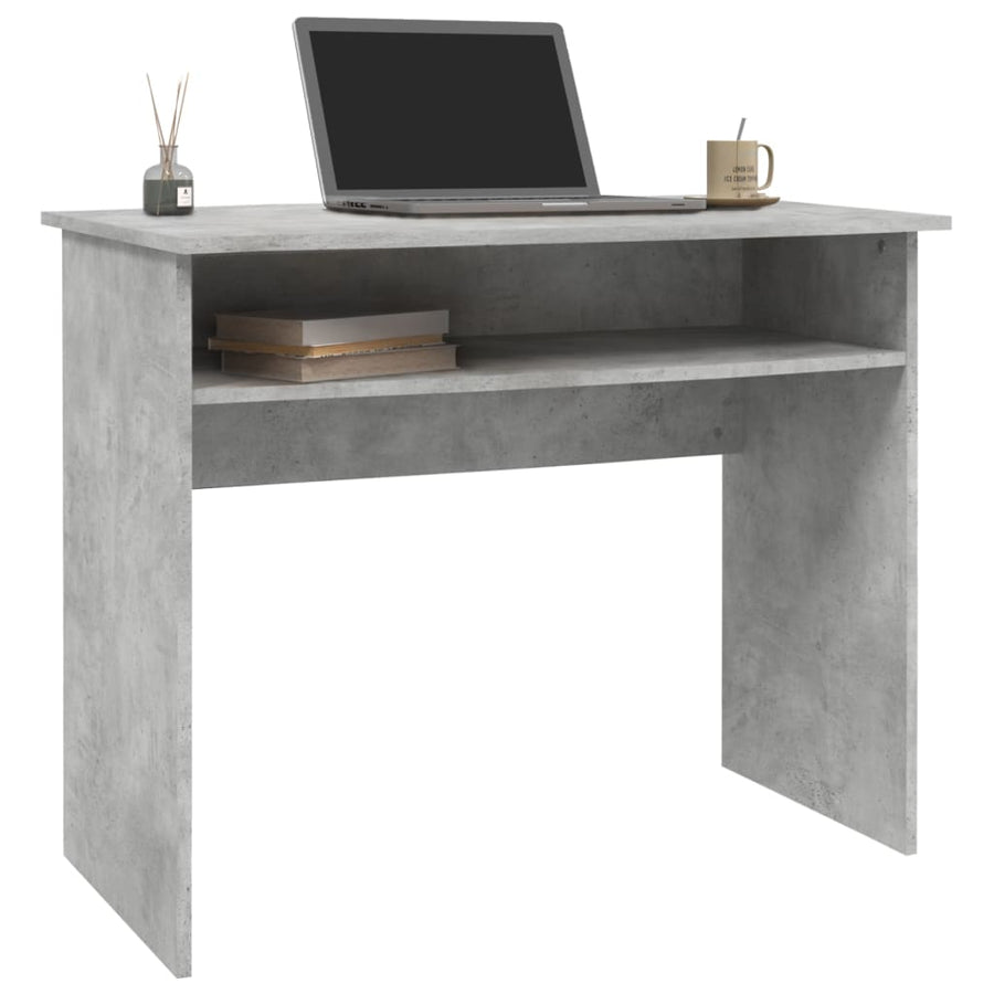 Bureau 90X50X74 Cm Bewerkt Hout Betongrijs