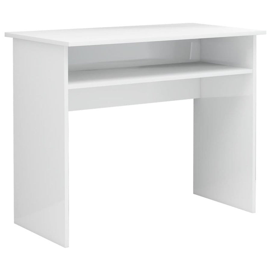 Bureau 90X50X74 Cm Bewerkt Hout Hoogglans wit