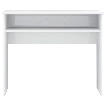 Bureau 90X50X74 Cm Bewerkt Hout Hoogglans wit