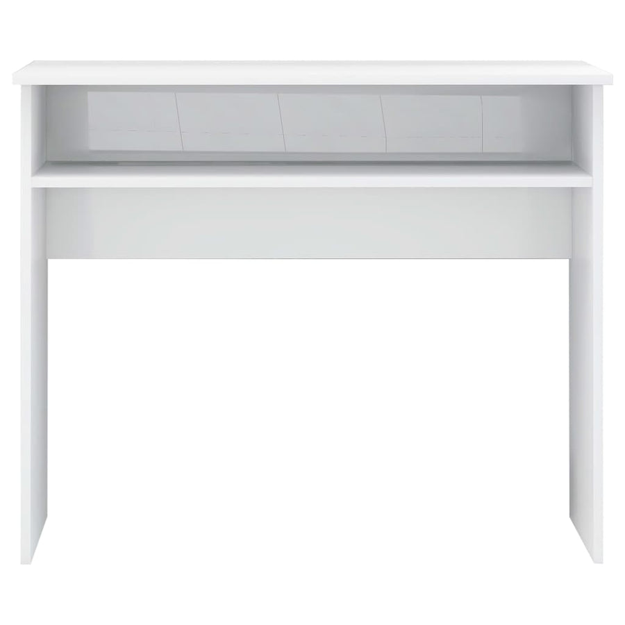 Bureau 90X50X74 Cm Bewerkt Hout Hoogglans wit