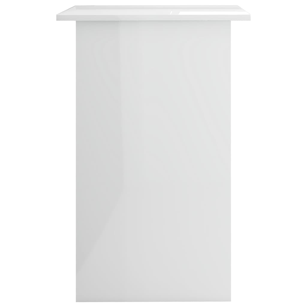 Bureau 90X50X74 Cm Bewerkt Hout Hoogglans wit