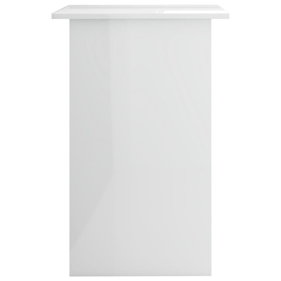 Bureau 90X50X74 Cm Bewerkt Hout Hoogglans wit