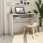 Desk 90x50x74 cm processed wood high-gloss white