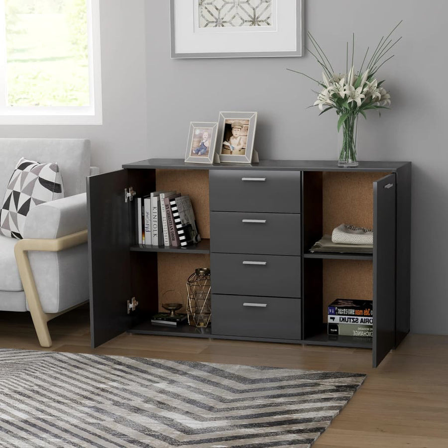 Dressoir 120x35,5x75 cm bewerkt hout grijs