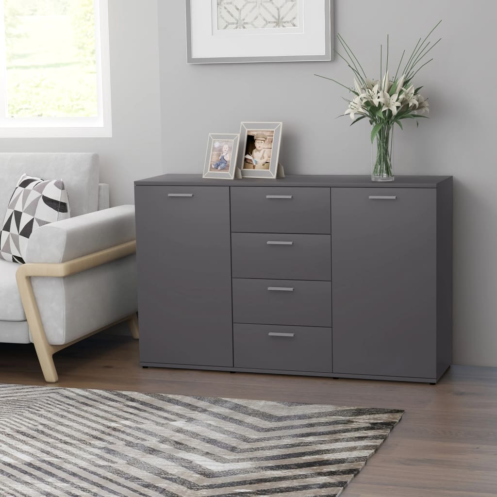 Dressoir 120x35,5x75 cm bewerkt hout grijs
