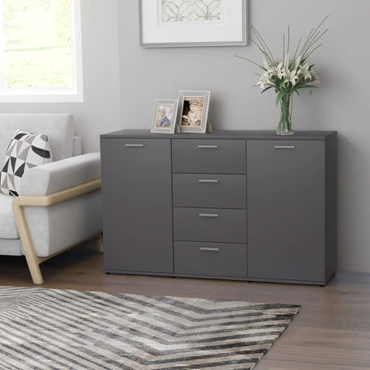 Dressoir 120x35,5x75 cm bewerkt hout grijs