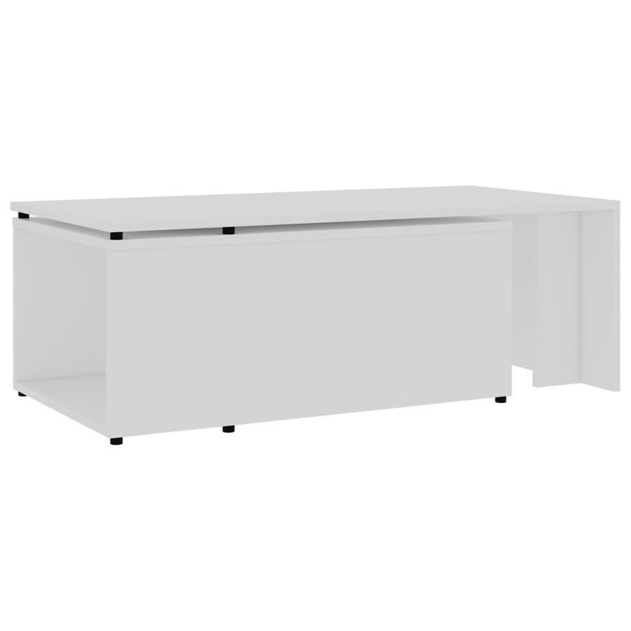 Salontafel 150x50x35 cm bewerkt hout wit Wit