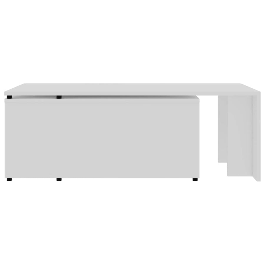 Salontafel 150x50x35 cm bewerkt hout wit Wit