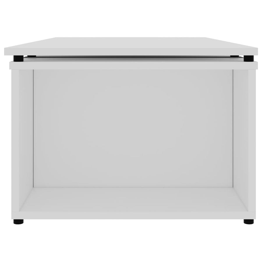 Salontafel 150x50x35 cm bewerkt hout wit Wit