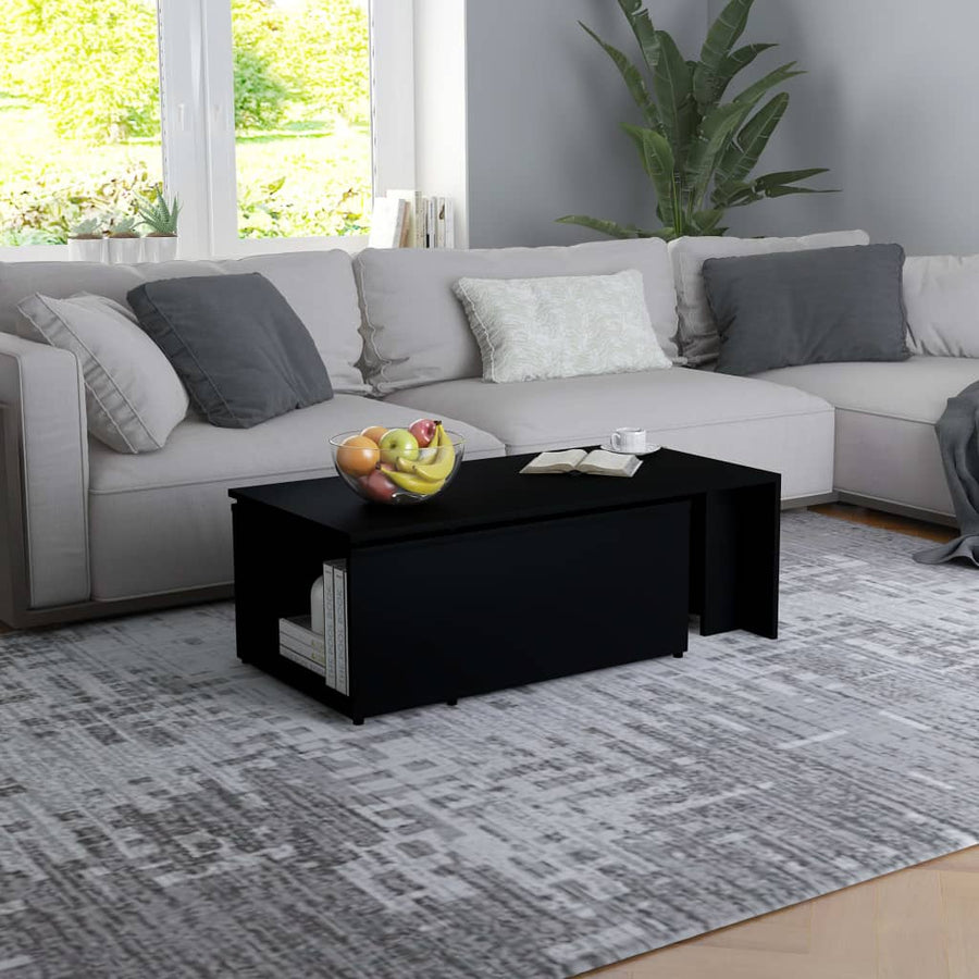 Salontafel 150x50x35 cm bewerkt hout zwart Zwart