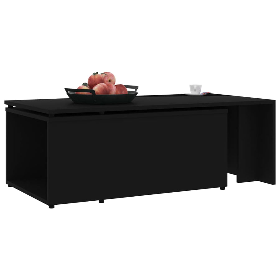 Salontafel 150x50x35 cm bewerkt hout zwart Zwart